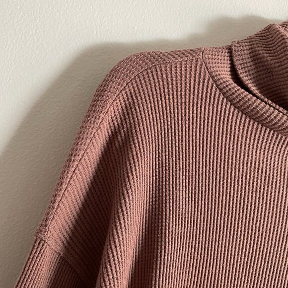 Abercrombie & Fitch Soft A&F Cozy Women S Brown Waffle Knit Turtleneck Sweater - Picture 6 of 10